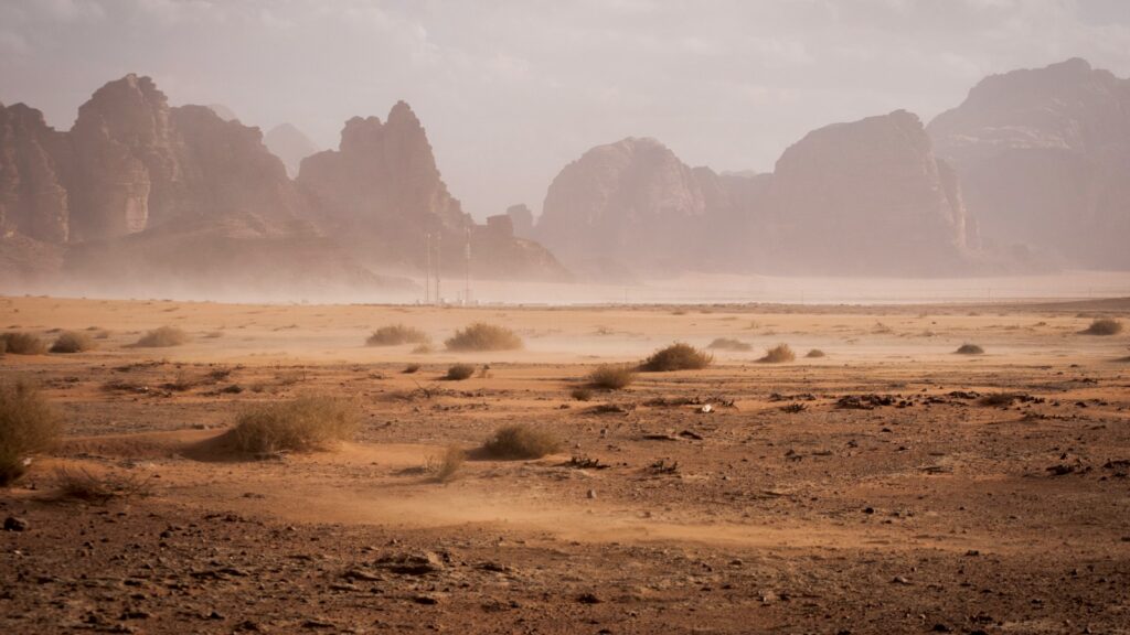 dusty desert valley