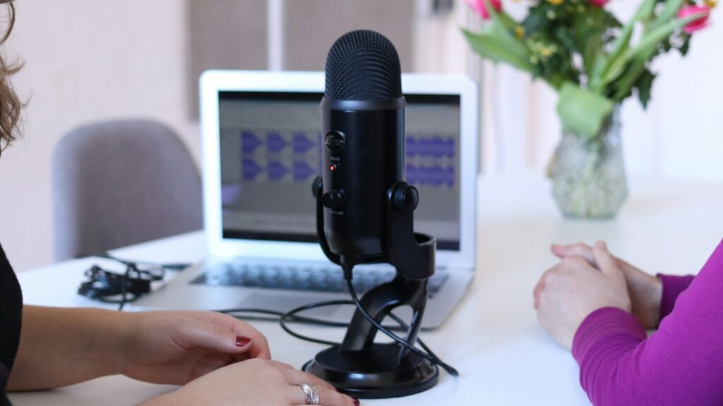 black condenser microphone