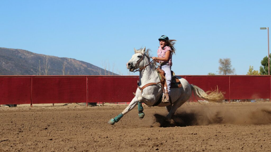 woman riding horse during daytime