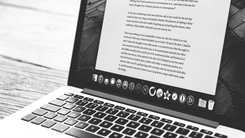 silver MacBook showing application